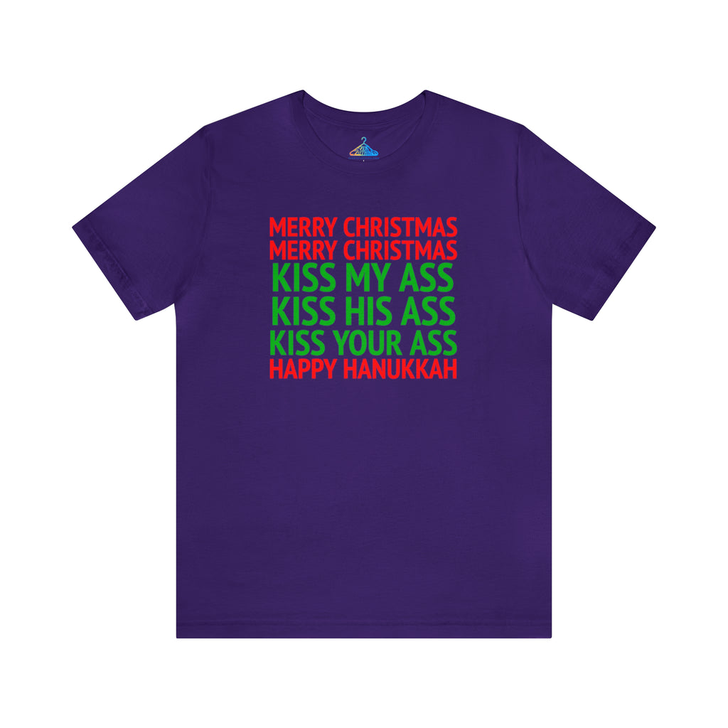 Kiss My Ass Hannukah Christmas T-Shirt - Eventclothing.com