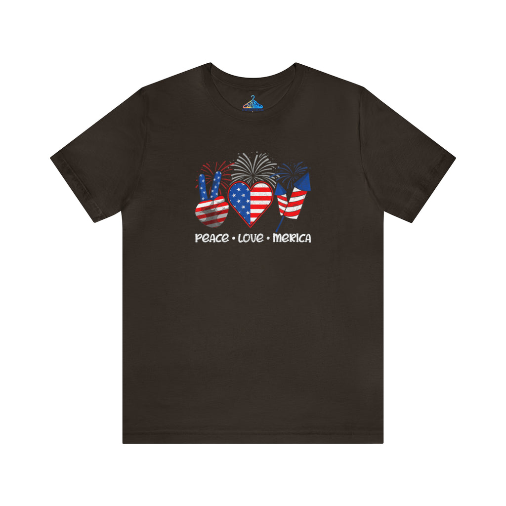 Peace Love Merica Fourth of July T-Shirt - Eventclothing.com