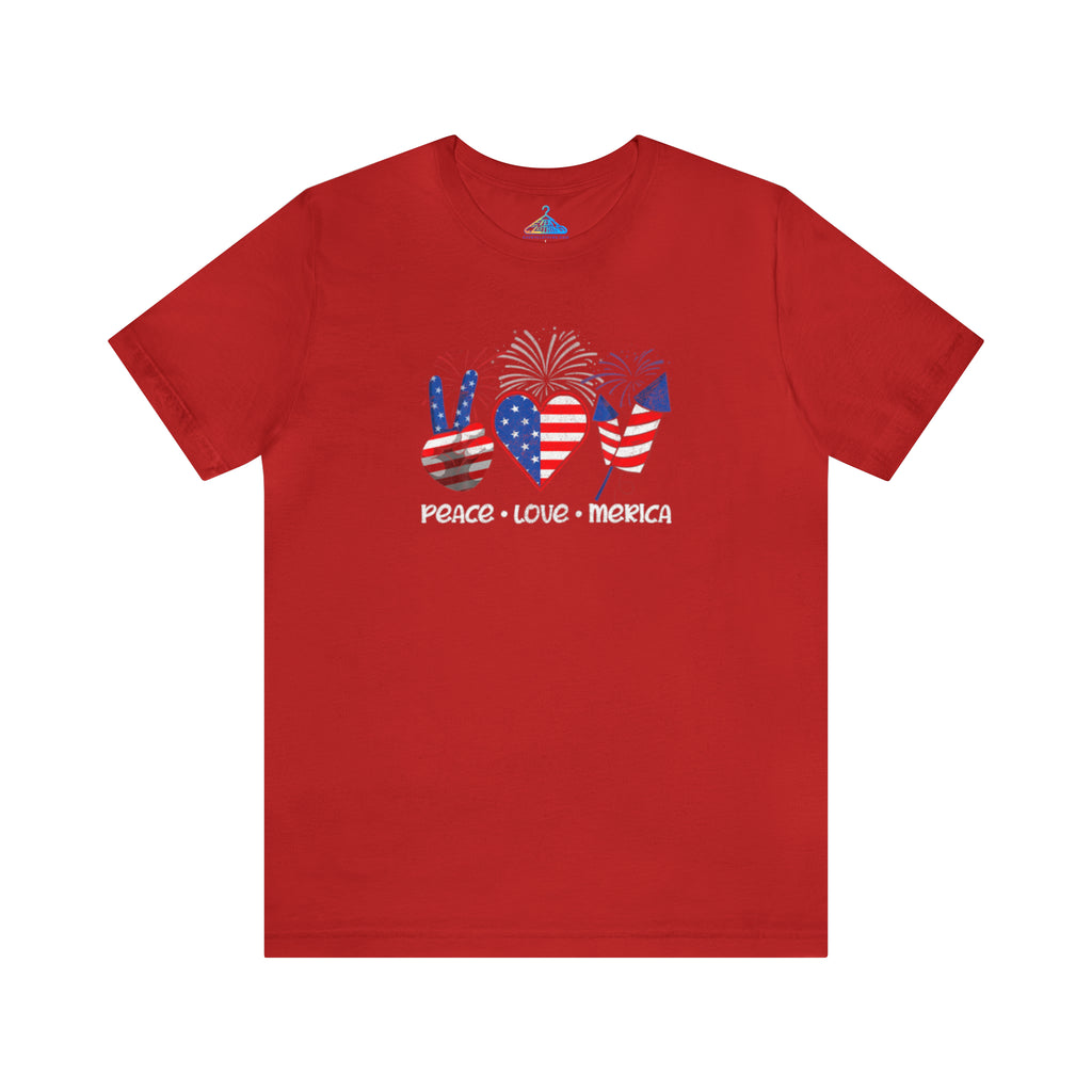 Peace Love Merica Fourth of July T-Shirt - Eventclothing.com