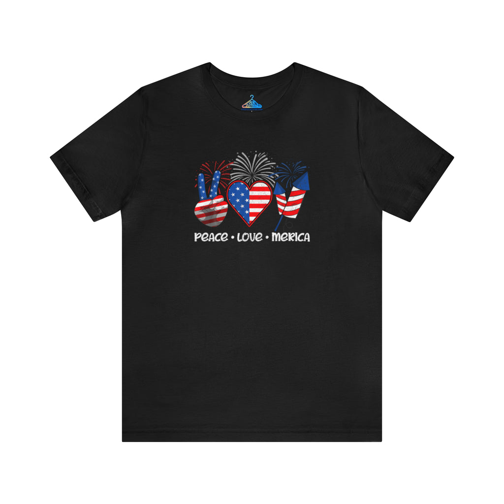 Peace Love Merica Fourth of July T-Shirt - Eventclothing.com