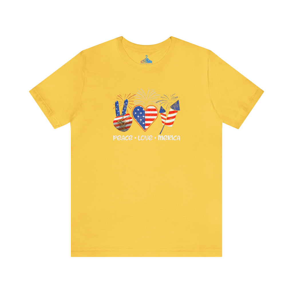 Peace Love Merica Fourth of July T-Shirt - Eventclothing.com