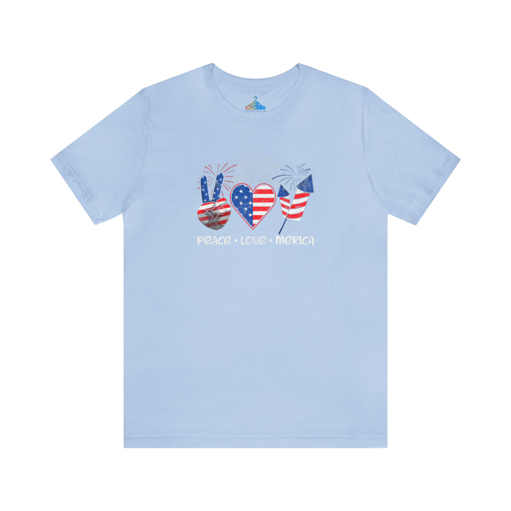 Peace Love Merica Fourth of July T-Shirt - Eventclothing.com