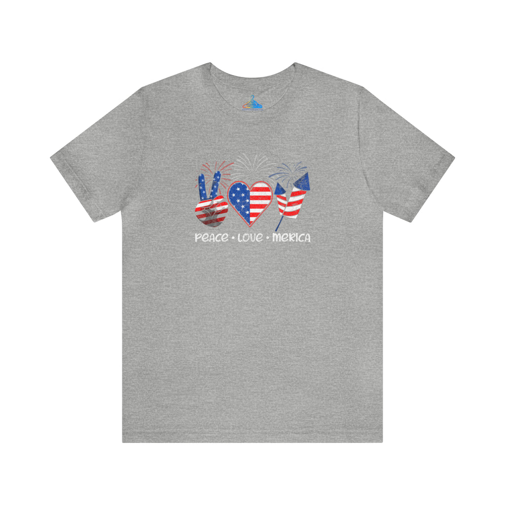 Peace Love Merica Fourth of July T-Shirt - Eventclothing.com