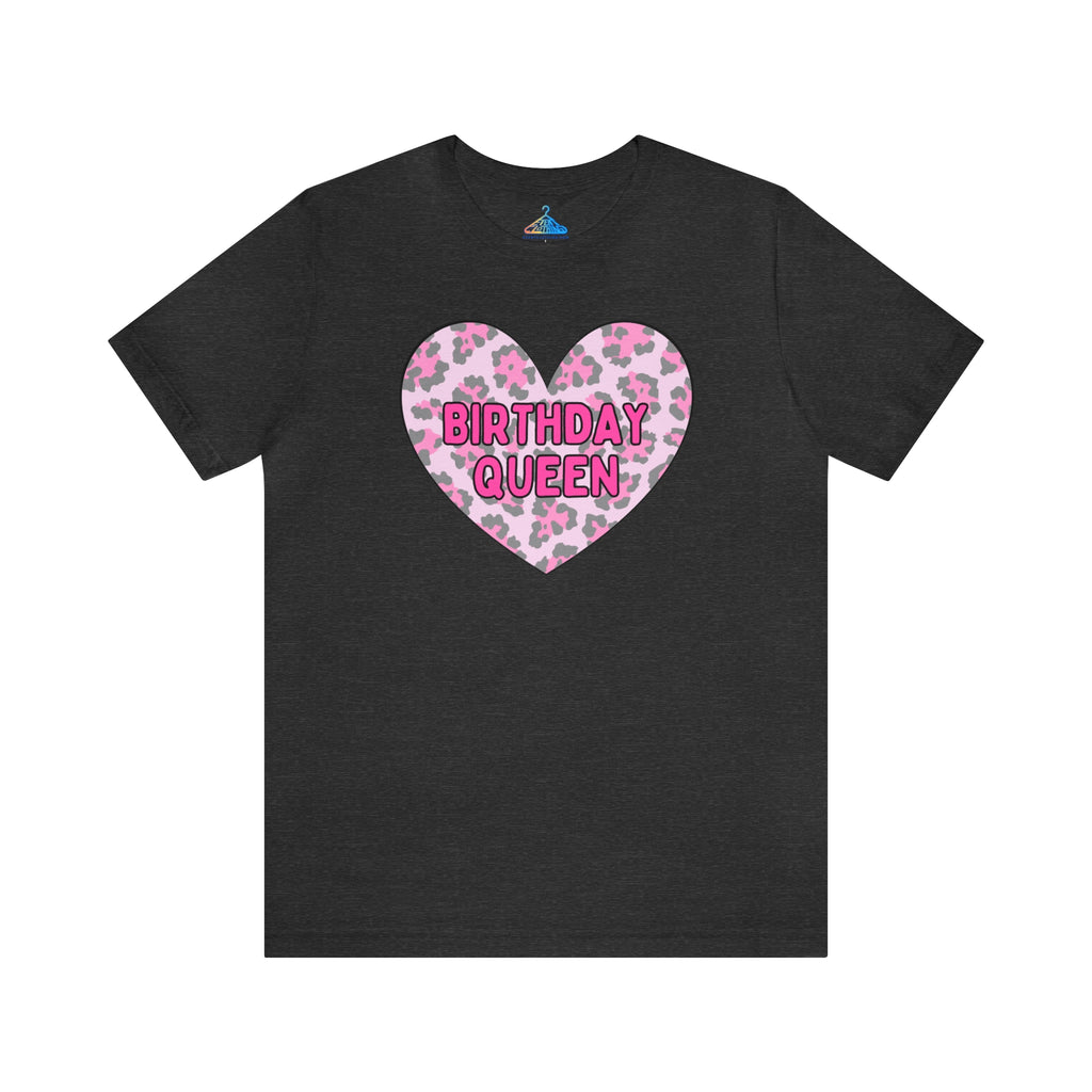 Birthday Queen Pink Leopard Heart T-Shirt - Eventclothing.com